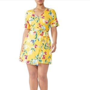 Alexia Admor Floral V Neck Wrap Dress Size 14